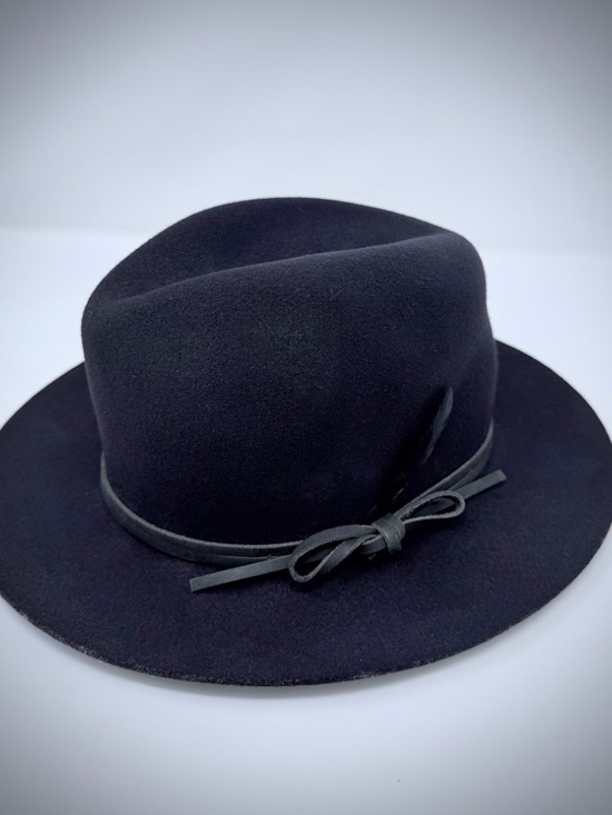 Goorin Bros Dark Purple Wool Fedora Hat Feather Accent Size Small